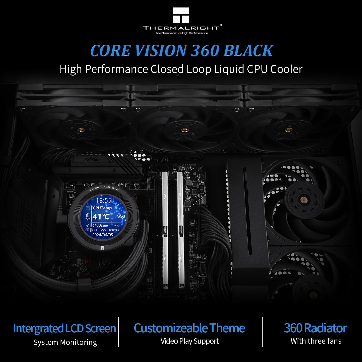 Thermalright Liquid Cooler Core Vision 360 LCD ARGB Black Thermalright Liquid Cooler Core Vision 360 LCD ARGB Black